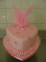 Pink polka dot with feathers (click to enlarge)
